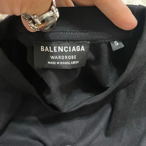 EUC Men’ Size Small Balenciaga OversizedBB Mode Logo Print T-shirt Black & White - Picture 11 of 13